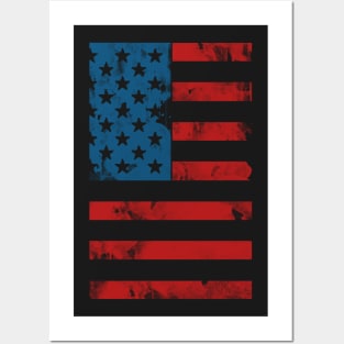 Distressed American Flag (Dark) Posters and Art